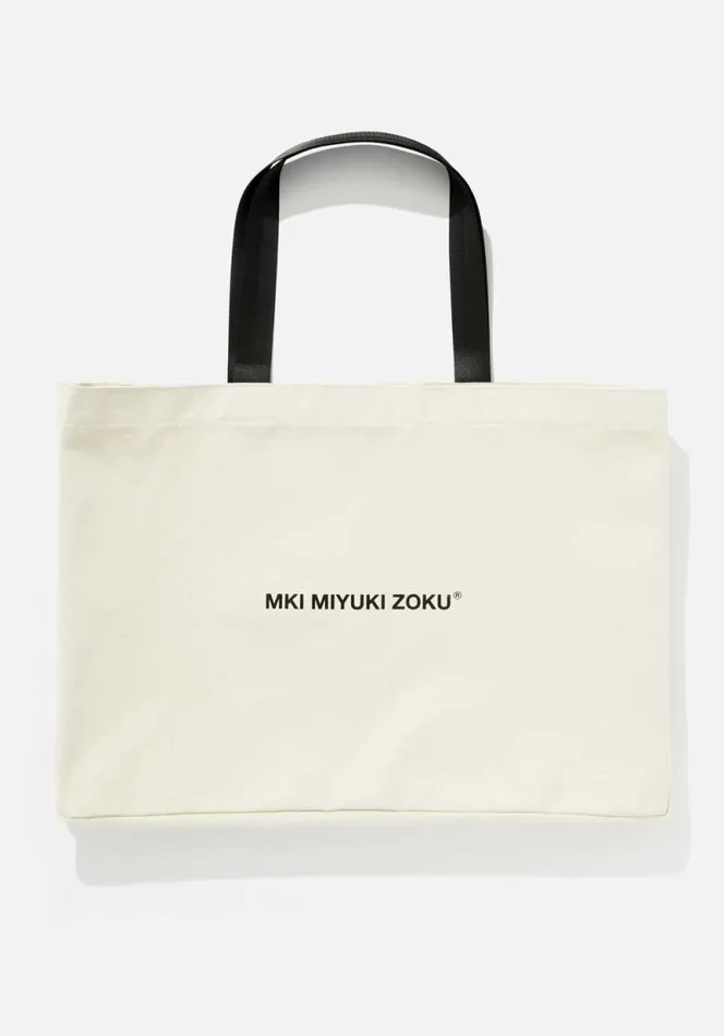 Shop MKI CANVAS WEEKEND TOTE BAG Ecru MKI MIYUKI ZOKU Bags