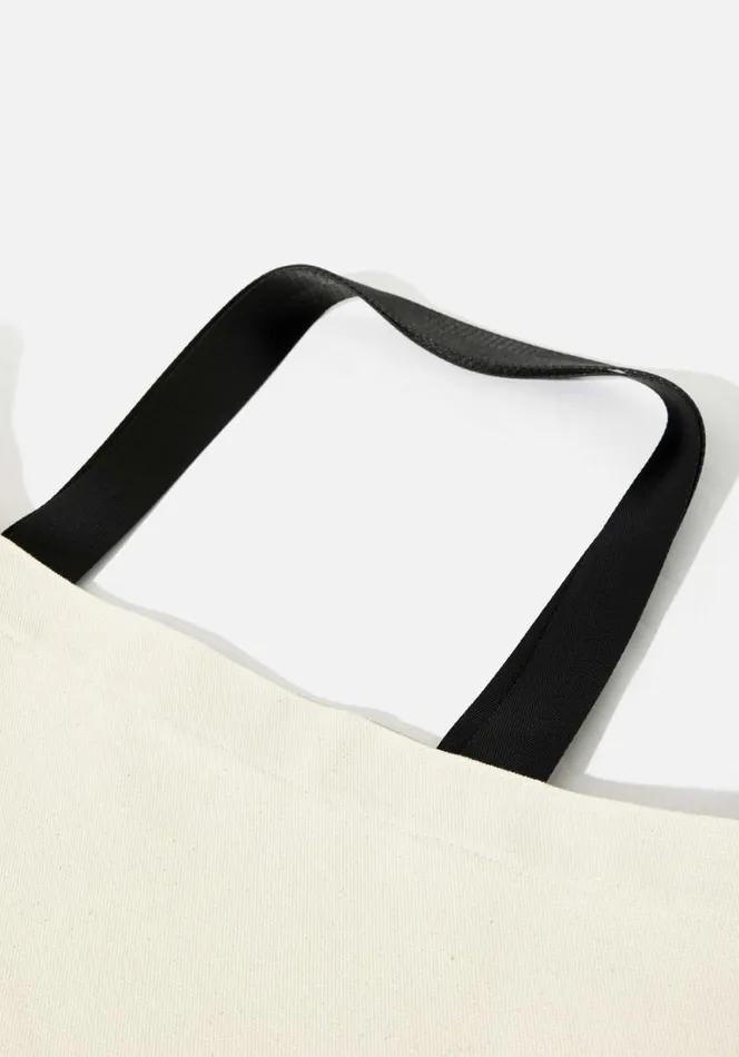 Shop MKI CANVAS WEEKEND TOTE BAG Ecru MKI MIYUKI ZOKU Bags