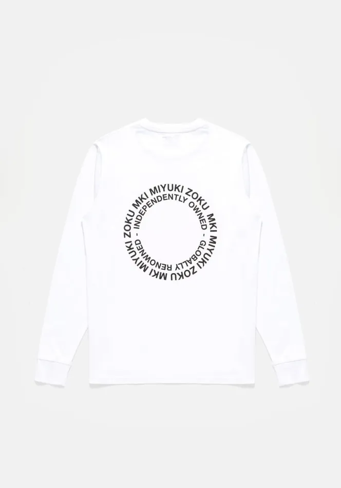 Shop MKI CIRCLE LONGSLEEVE White MKI MIYUKI ZOKU TShirts