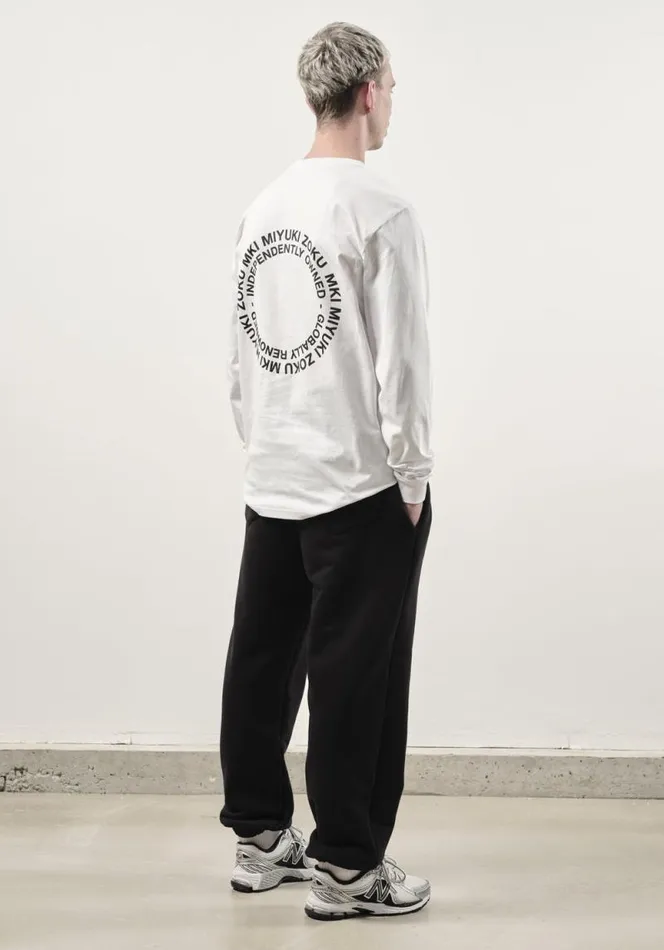 Shop MKI CIRCLE LONGSLEEVE White MKI MIYUKI ZOKU TShirts