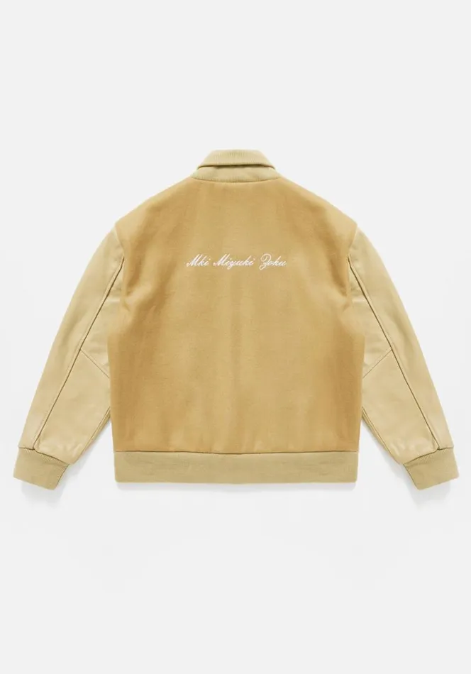 Shop MKI COLLEGE VARSITY JACKET Camel MKI MIYUKI ZOKU Outerwear