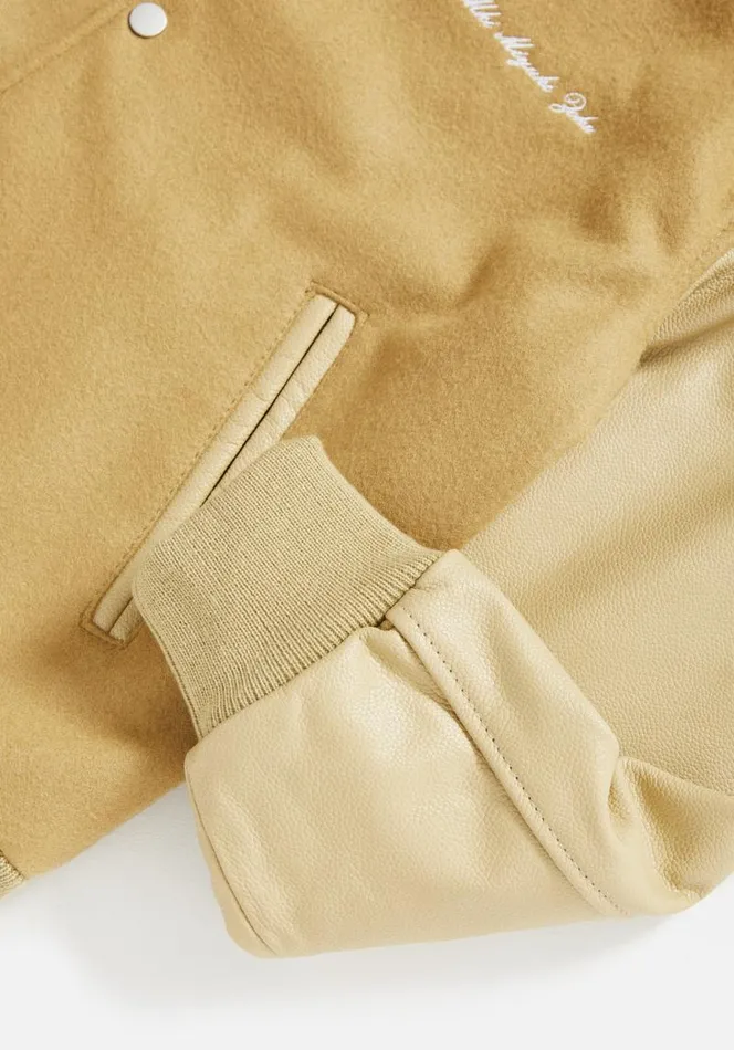 Shop MKI COLLEGE VARSITY JACKET Camel MKI MIYUKI ZOKU Outerwear