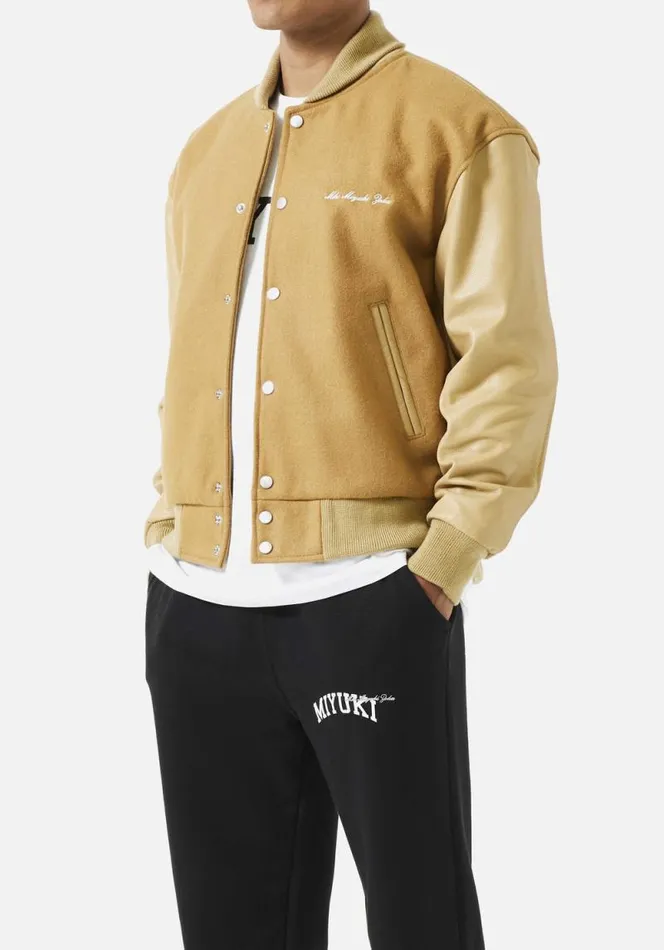 Shop MKI COLLEGE VARSITY JACKET Camel MKI MIYUKI ZOKU Outerwear