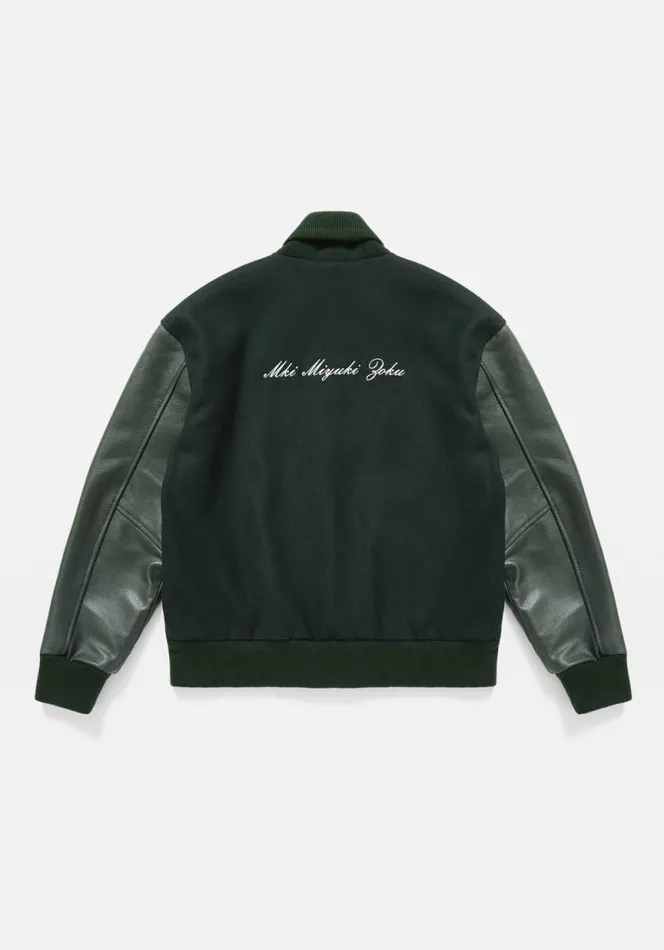 Shop MKI COLLEGE VARSITY JACKET Green MKI MIYUKI ZOKU Outerwear
