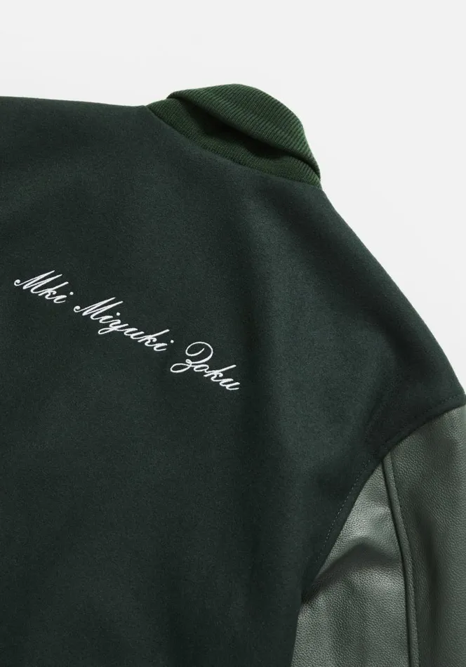 Shop MKI COLLEGE VARSITY JACKET Green MKI MIYUKI ZOKU Outerwear