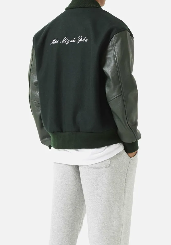 Shop MKI COLLEGE VARSITY JACKET Green MKI MIYUKI ZOKU Outerwear
