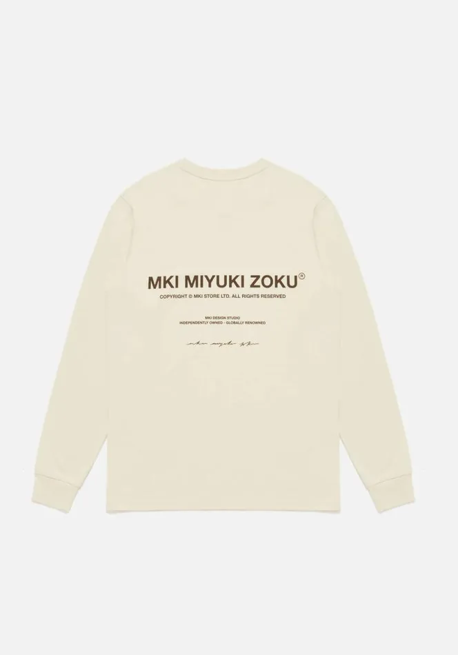Shop MKI DESIGN STUDIO LONGSLEEVE Ecru MKI MIYUKI ZOKU TShirts
