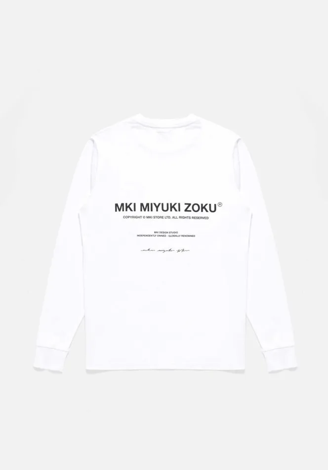 Shop MKI DESIGN STUDIO LONGSLEEVE White MKI MIYUKI ZOKU TShirts