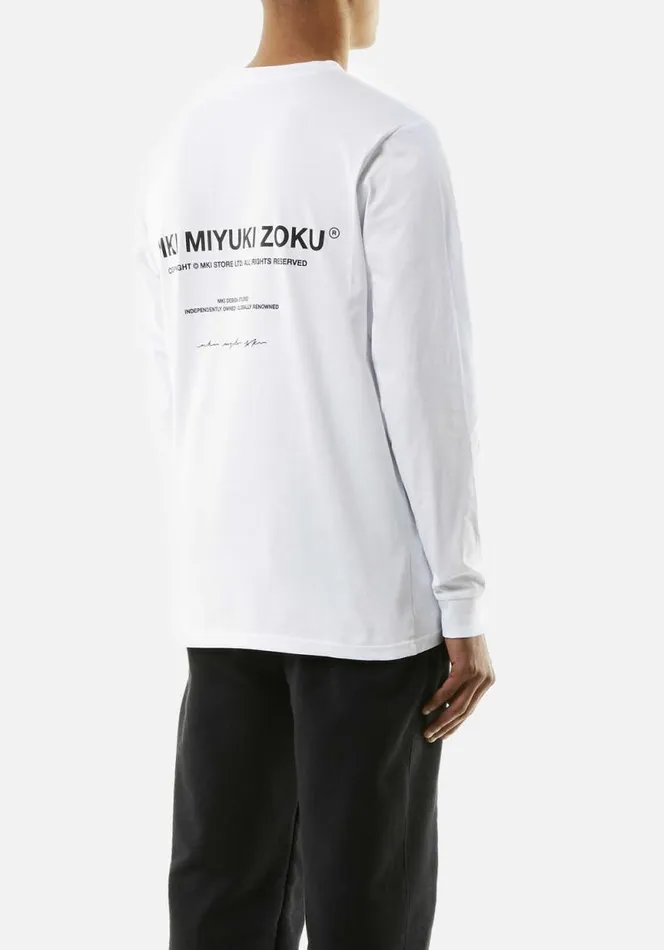 Shop MKI DESIGN STUDIO LONGSLEEVE White MKI MIYUKI ZOKU TShirts