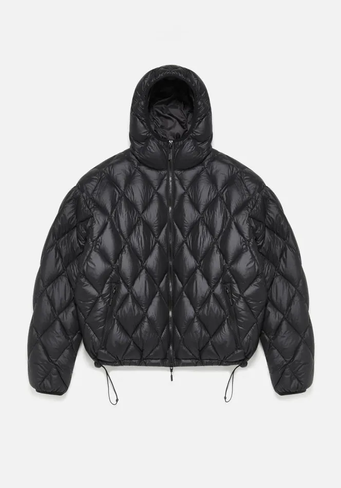 Shop MKI DIAMOND DOWN HOODED JACKET Black MKI MIYUKI ZOKU Outerwear