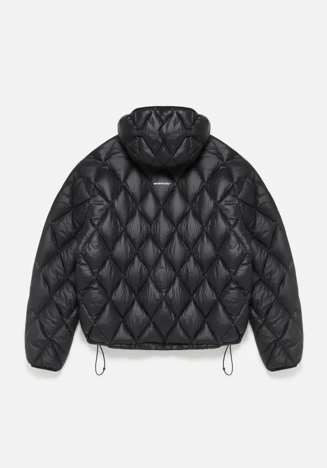 Shop MKI DIAMOND DOWN HOODED JACKET Black MKI MIYUKI ZOKU Outerwear