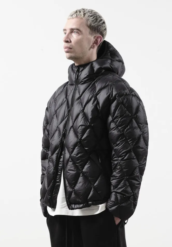Shop MKI DIAMOND DOWN HOODED JACKET Black MKI MIYUKI ZOKU Outerwear