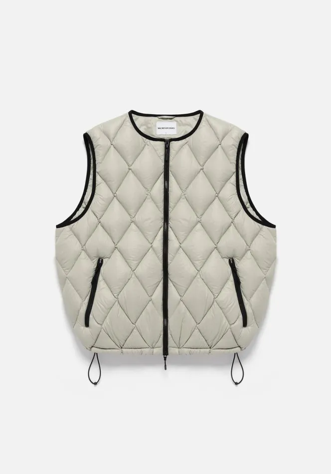 Shop MKI DIAMOND DOWN VEST Light Green MKI MIYUKI ZOKU Outerwear