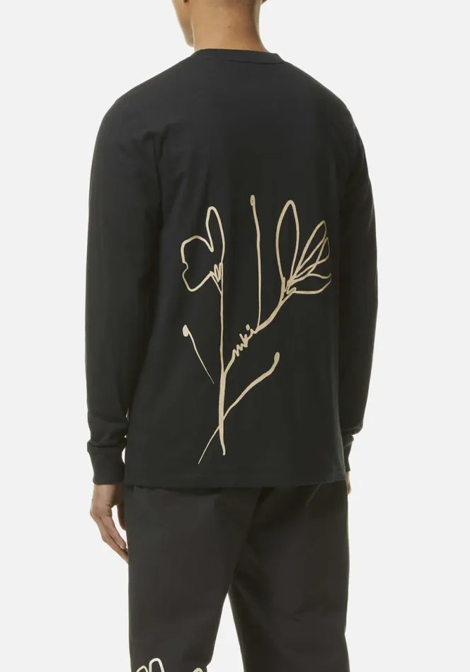 Shop MKI FLORAL LONGSLEEVE Black MKI MIYUKI ZOKU TShirts