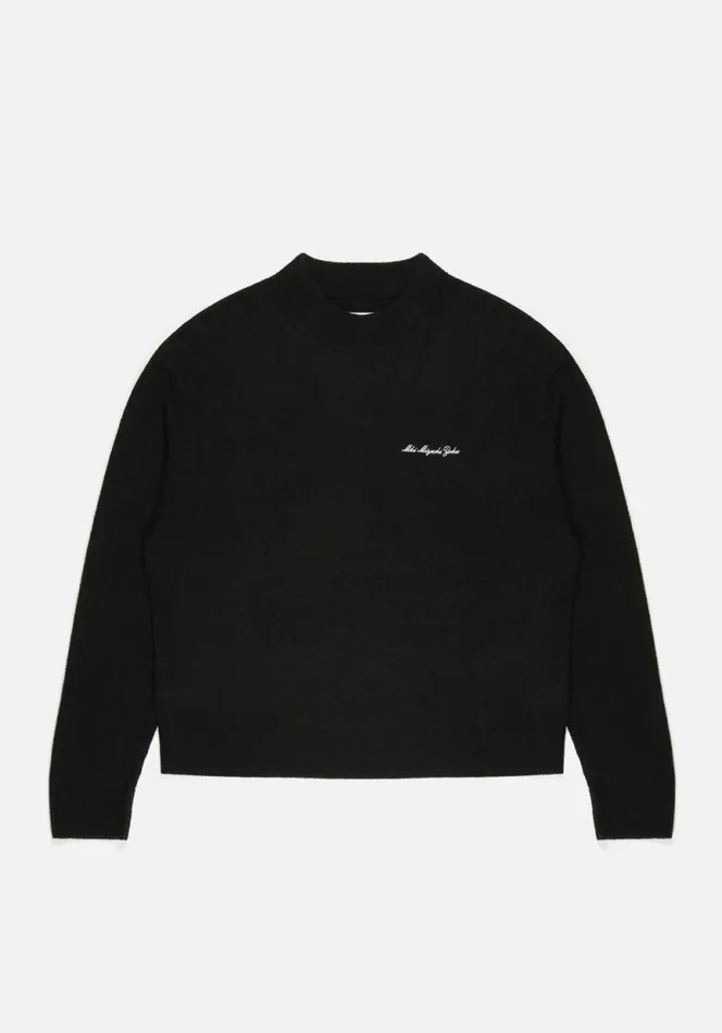 Shop MKI LIGHTWEIGHT MOHAIR KNIT CREWNECK Black MKI MIYUKI ZOKU Knitwear
