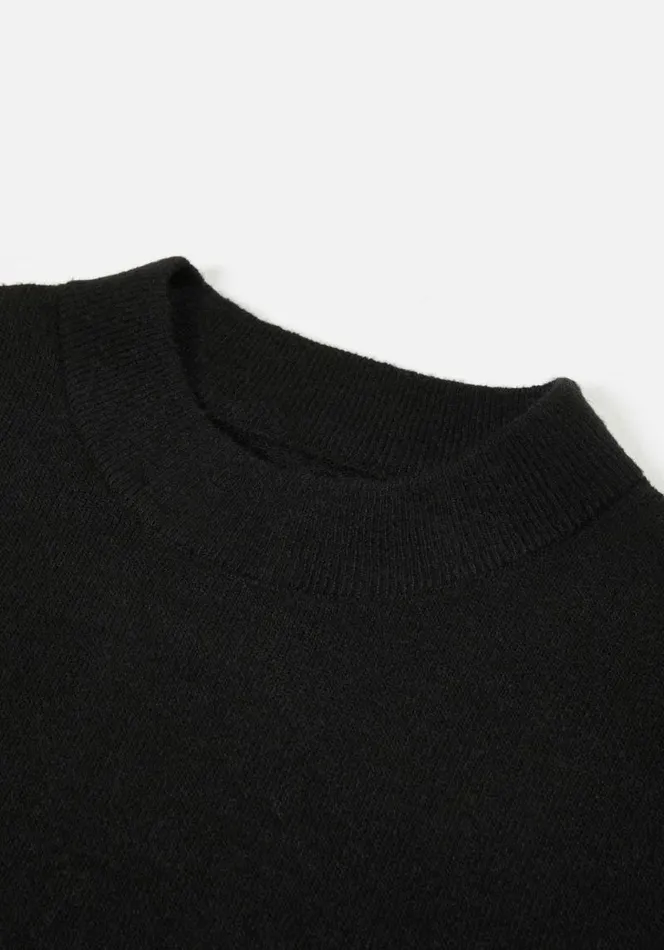 Shop MKI LIGHTWEIGHT MOHAIR KNIT CREWNECK Black MKI MIYUKI ZOKU Knitwear