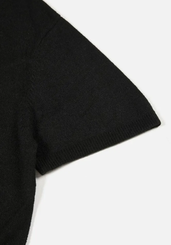 Shop MKI LIGHTWEIGHT MOHAIR KNIT POLO SHIRT Black MKI MIYUKI ZOKU Shirts