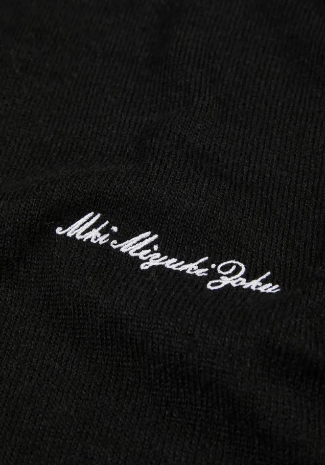 Shop MKI LIGHTWEIGHT MOHAIR KNIT POLO SHIRT Black MKI MIYUKI ZOKU Shirts