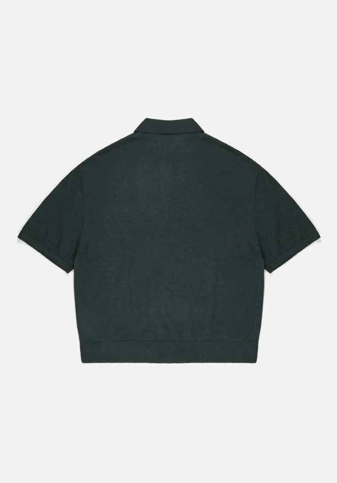 Shop MKI LIGHTWEIGHT MOHAIR KNIT POLO SHIRT Green MKI MIYUKI ZOKU Shirts