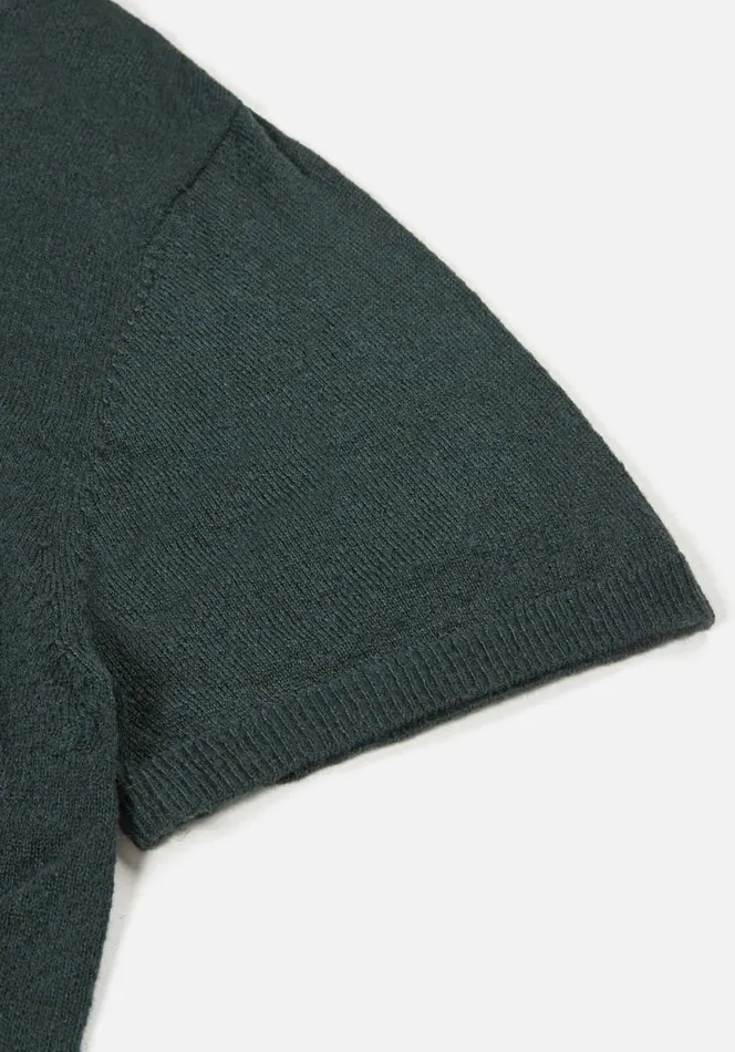 Shop MKI LIGHTWEIGHT MOHAIR KNIT POLO SHIRT Green MKI MIYUKI ZOKU Shirts
