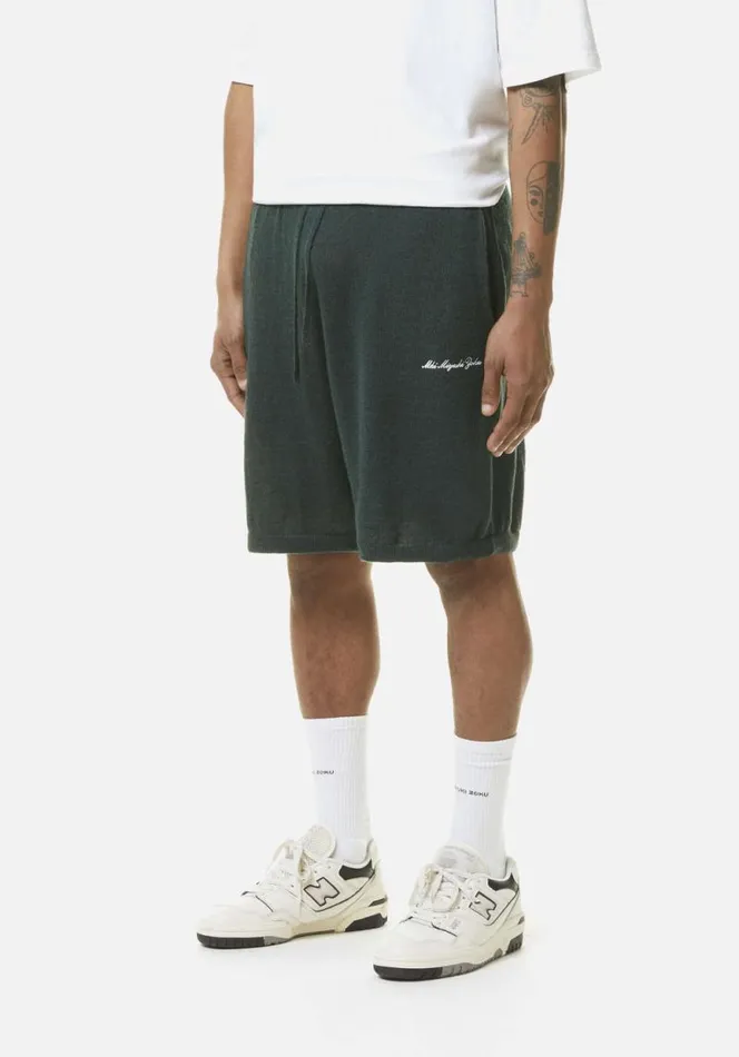 Shop MKI LIGHTWEIGHT MOHAIR KNIT SHORTS Green MKI MIYUKI ZOKU Shorts