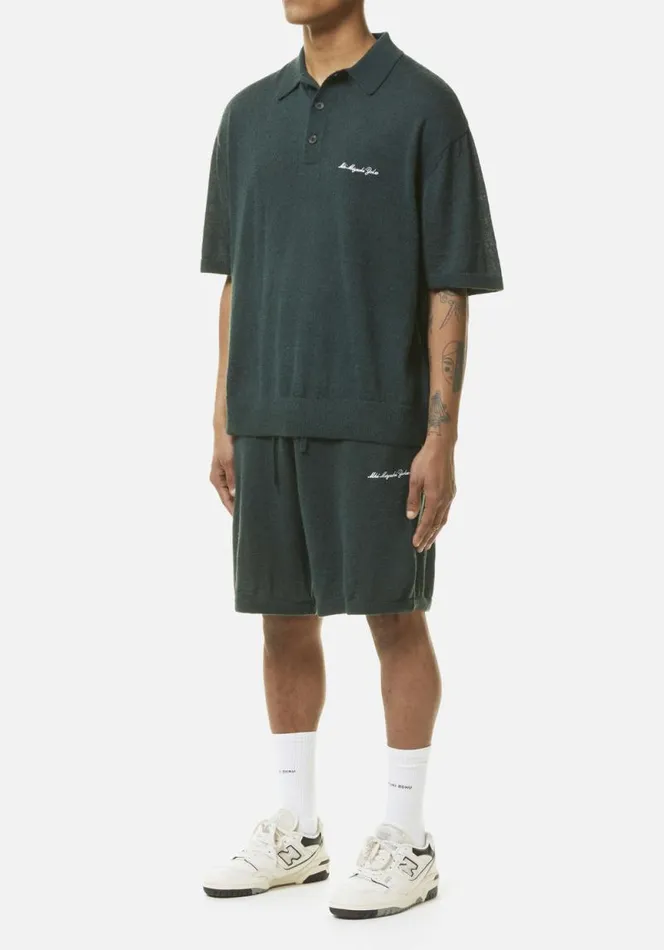 Shop MKI LIGHTWEIGHT MOHAIR KNIT SHORTS Green MKI MIYUKI ZOKU Shorts