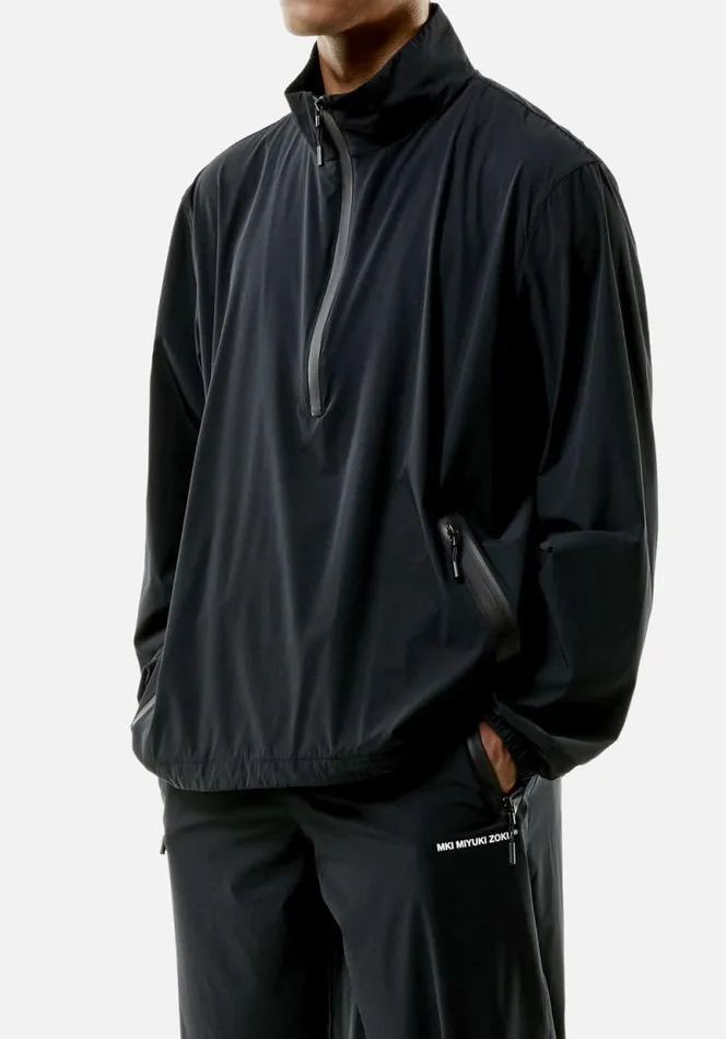 Shop MKI LIGHTWEIGHT SHELL QUARTER ZIP Black MKI MIYUKI ZOKU Outerwear