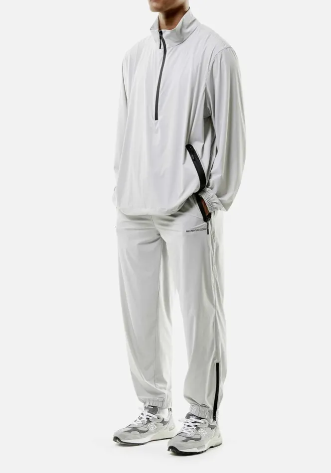 Shop MKI LIGHTWEIGHT SHELL TRACK PANTS Light Grey MKI MIYUKI ZOKU Trousers