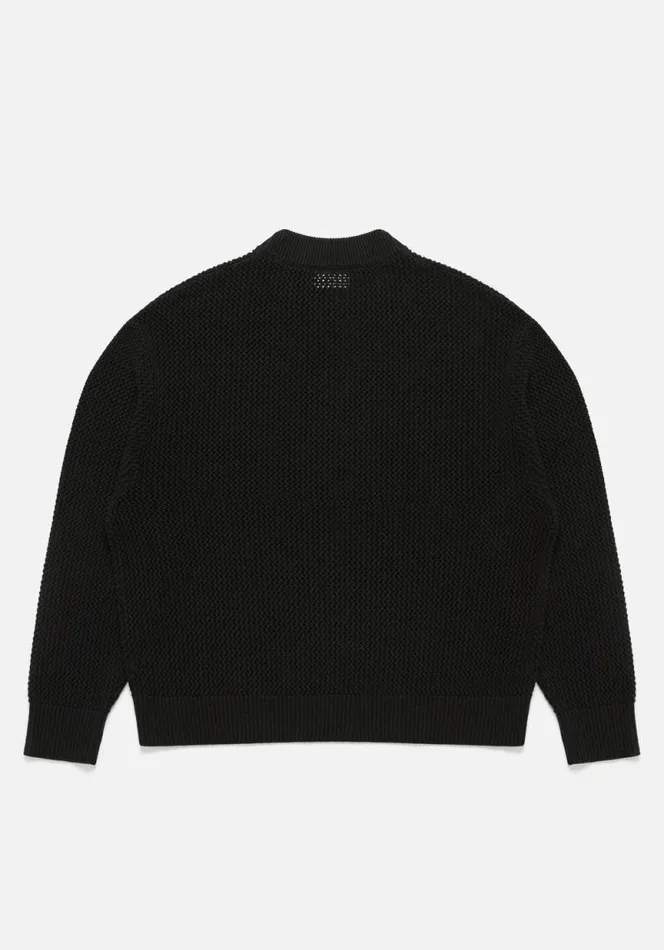 Shop MKI LOOSE GAUGE CREW Black MKI MIYUKI ZOKU Knitwear Shop MKI LOOSE GAUGE CREW Black MKI MIYUKI ZOKU Knitwear