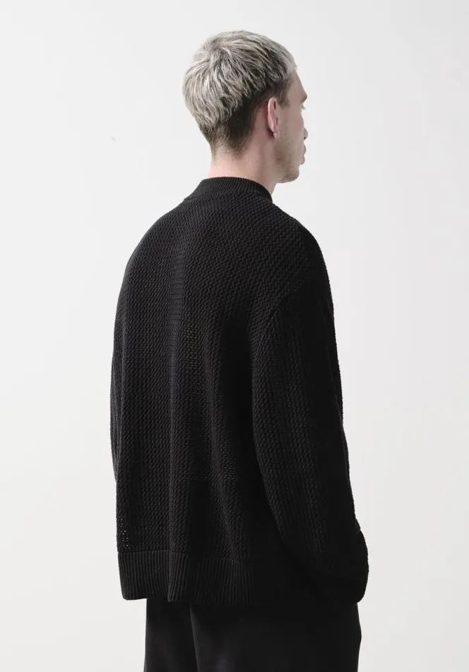 Shop MKI LOOSE GAUGE CREW Black MKI MIYUKI ZOKU Knitwear Shop MKI LOOSE GAUGE CREW Black MKI MIYUKI ZOKU Knitwear