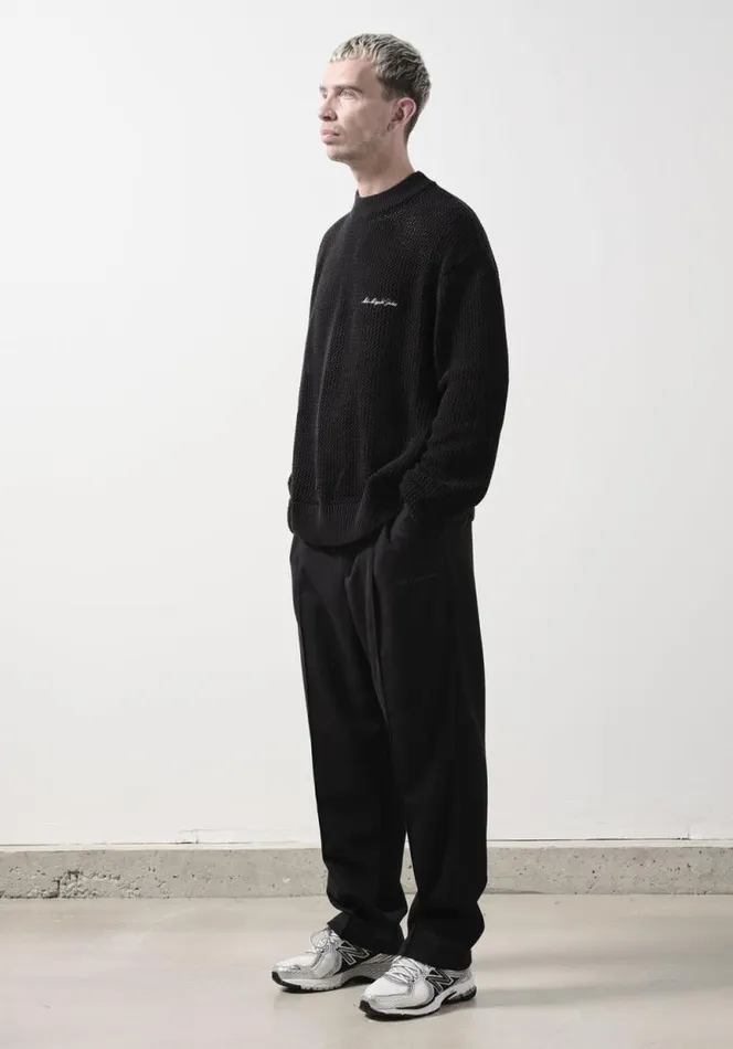 Shop MKI LOOSE GAUGE CREW Black MKI MIYUKI ZOKU Knitwear Shop MKI LOOSE GAUGE CREW Black MKI MIYUKI ZOKU Knitwear