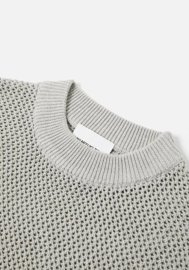 Shop MKI LOOSE GAUGE CREW Grey MKI MIYUKI ZOKU Knitwear Shop MKI LOOSE GAUGE CREW Grey MKI MIYUKI ZOKU Knitwear