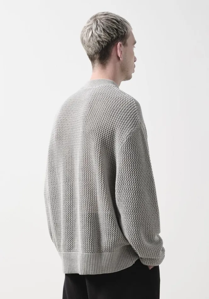 Shop MKI LOOSE GAUGE CREW Grey MKI MIYUKI ZOKU Knitwear Shop MKI LOOSE GAUGE CREW Grey MKI MIYUKI ZOKU Knitwear