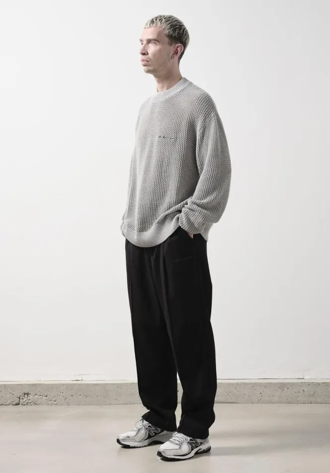 Shop MKI LOOSE GAUGE CREW Grey MKI MIYUKI ZOKU Knitwear Shop MKI LOOSE GAUGE CREW Grey MKI MIYUKI ZOKU Knitwear