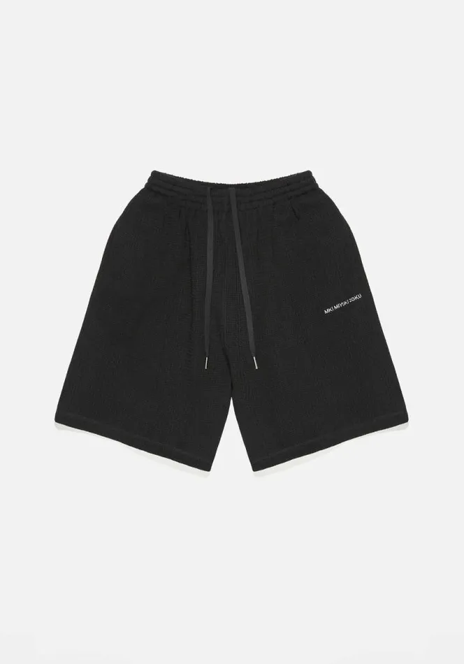 Shop MKI LOOSE WEAVE SHORTS Black MKI MIYUKI ZOKU Shorts