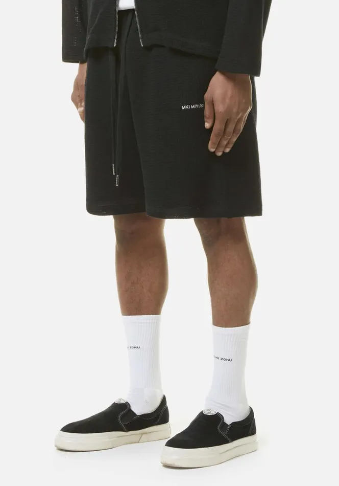 Shop MKI LOOSE WEAVE SHORTS Black MKI MIYUKI ZOKU Shorts