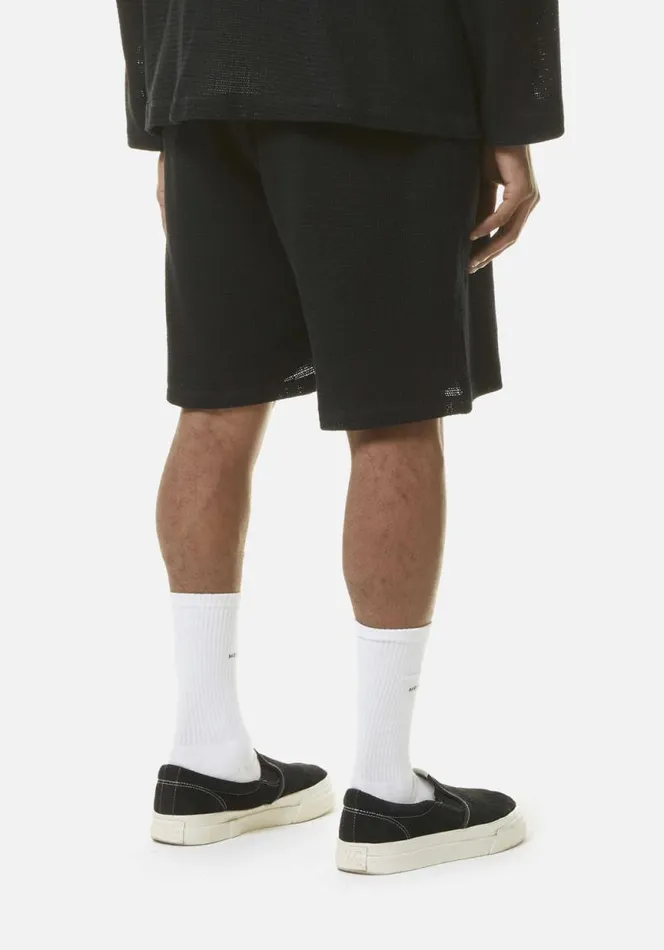 Shop MKI LOOSE WEAVE SHORTS Black MKI MIYUKI ZOKU Shorts