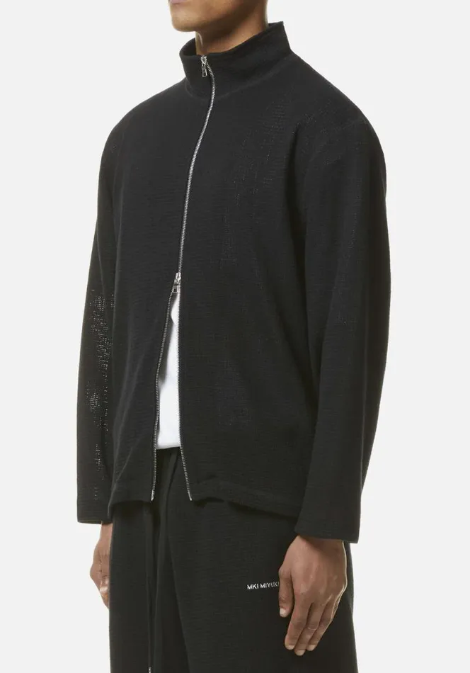 Shop MKI LOOSE WEAVE TRACK JACKET Black MKI MIYUKI ZOKU Outerwear