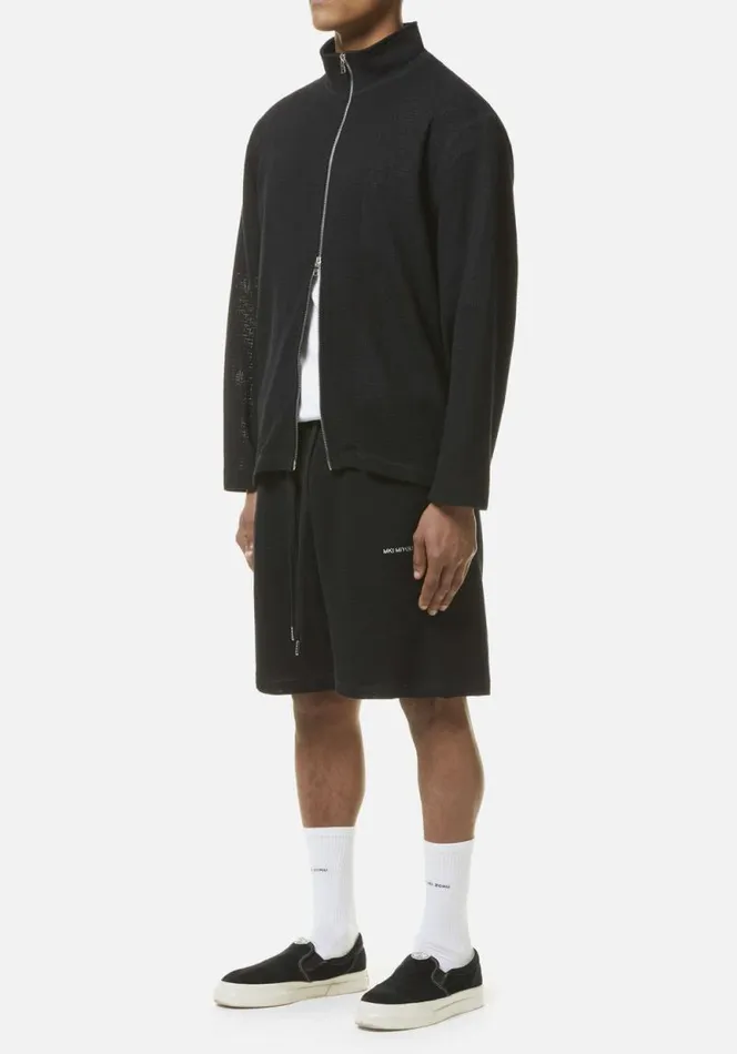 Shop MKI LOOSE WEAVE TRACK JACKET Black MKI MIYUKI ZOKU Outerwear