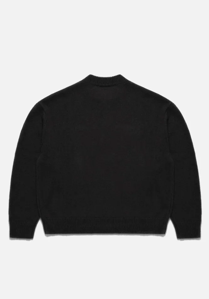 Shop MKI MOHAIR BLEND KNIT CREWNECK Black MKI MIYUKI ZOKU Knitwear