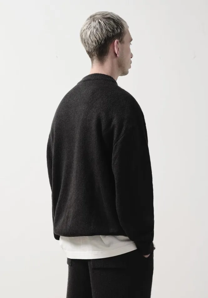 Shop MKI MOHAIR BLEND KNIT CREWNECK Black MKI MIYUKI ZOKU Knitwear