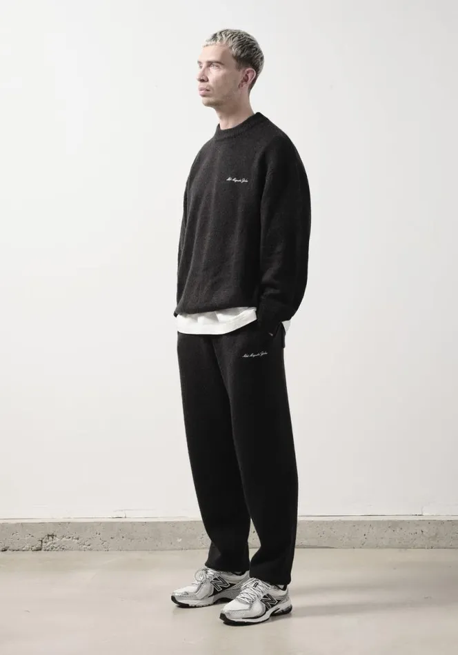 Shop MKI MOHAIR BLEND KNIT CREWNECK Black MKI MIYUKI ZOKU Knitwear