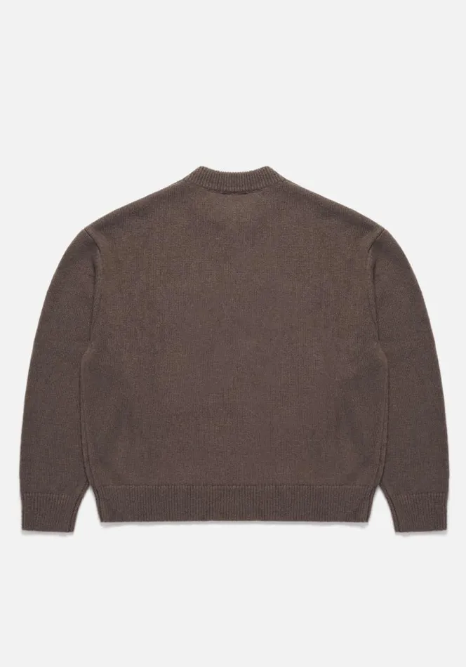 Shop MKI MOHAIR BLEND KNIT CREWNECK Brown MKI MIYUKI ZOKU Knitwear