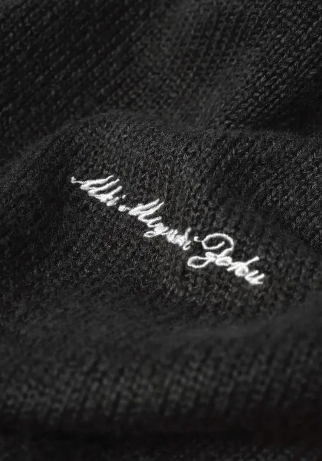 Shop MKI MOHAIR BLEND KNIT HOODY Black MKI MIYUKI ZOKU Knitwear