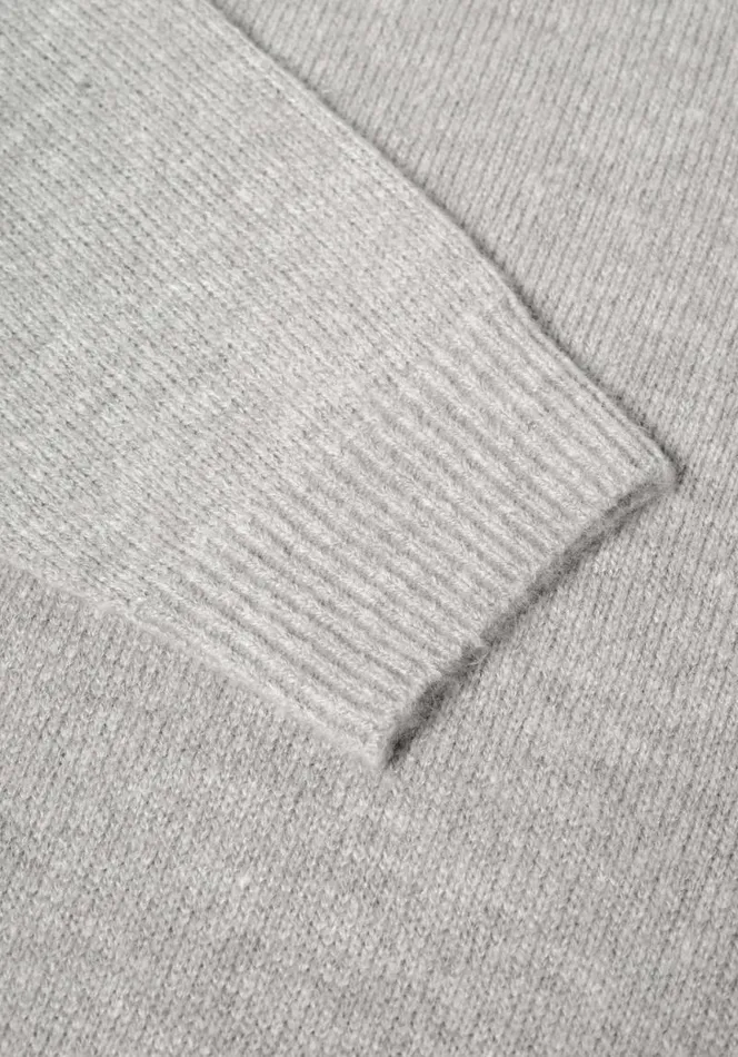 Shop MKI MOHAIR BLEND KNIT HOODY Grey MKI MIYUKI ZOKU Knitwear