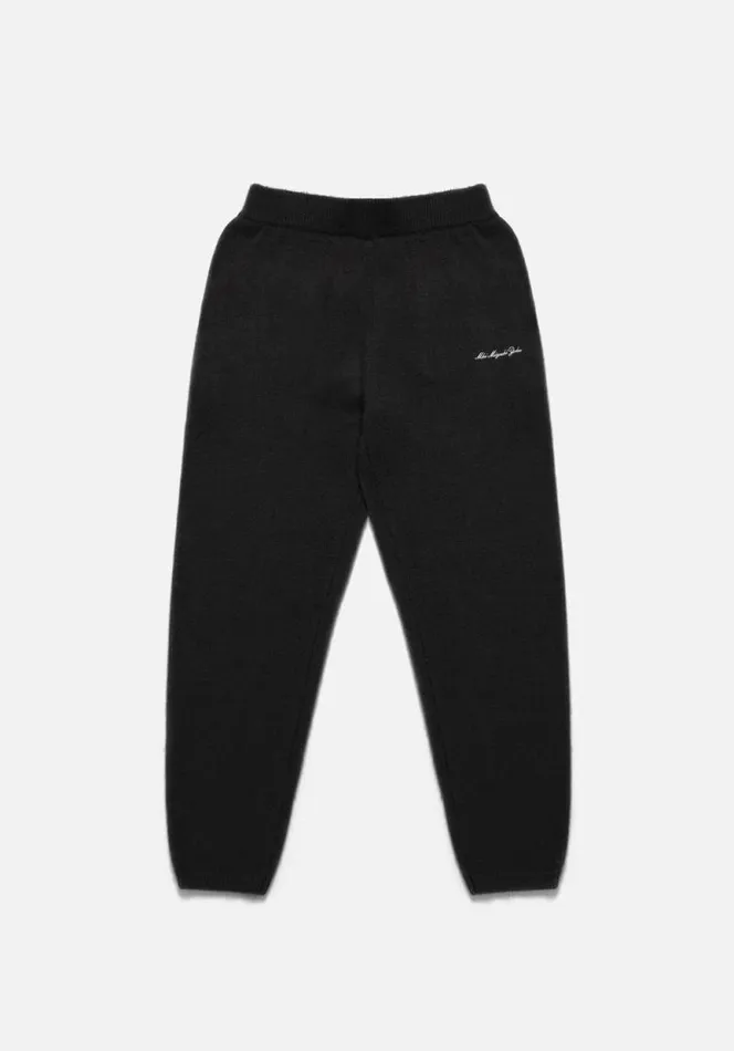 Shop MKI MOHAIR BLEND KNIT TROUSERS Black MKI MIYUKI ZOKU Trousers