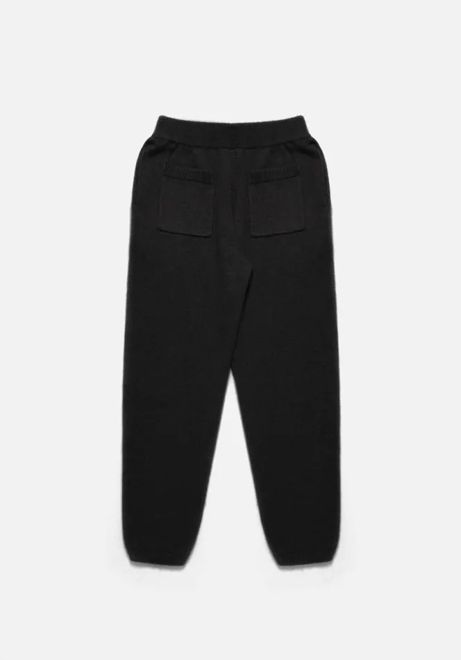 Shop MKI MOHAIR BLEND KNIT TROUSERS Black MKI MIYUKI ZOKU Trousers