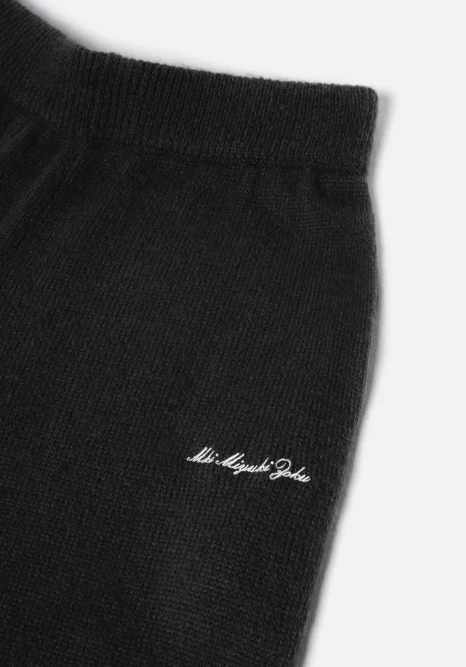 Shop MKI MOHAIR BLEND KNIT TROUSERS Black MKI MIYUKI ZOKU Trousers