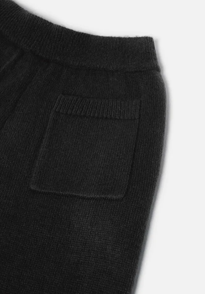 Shop MKI MOHAIR BLEND KNIT TROUSERS Black MKI MIYUKI ZOKU Trousers
