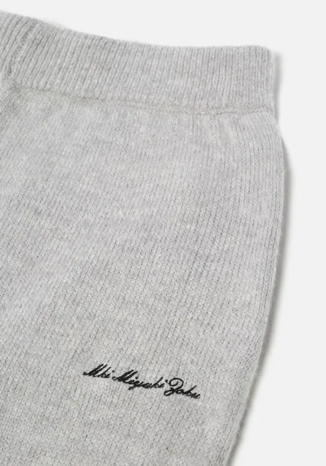 Shop MKI MOHAIR BLEND KNIT TROUSERS Grey MKI MIYUKI ZOKU Trousers